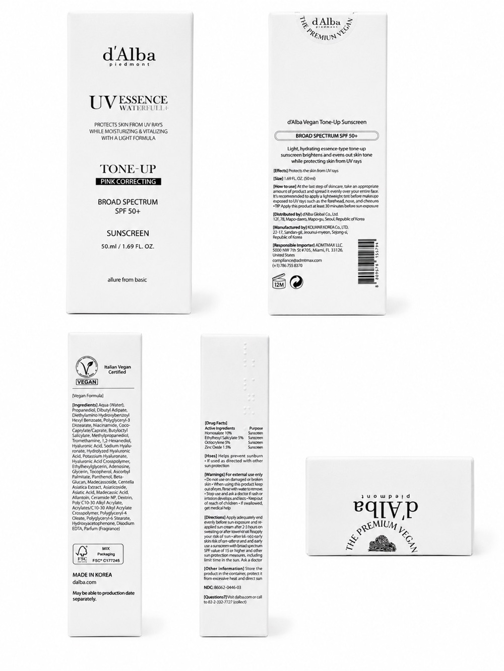 Alba Tone-Up Pink Correcting UV Essence Sunscreen 50ml
